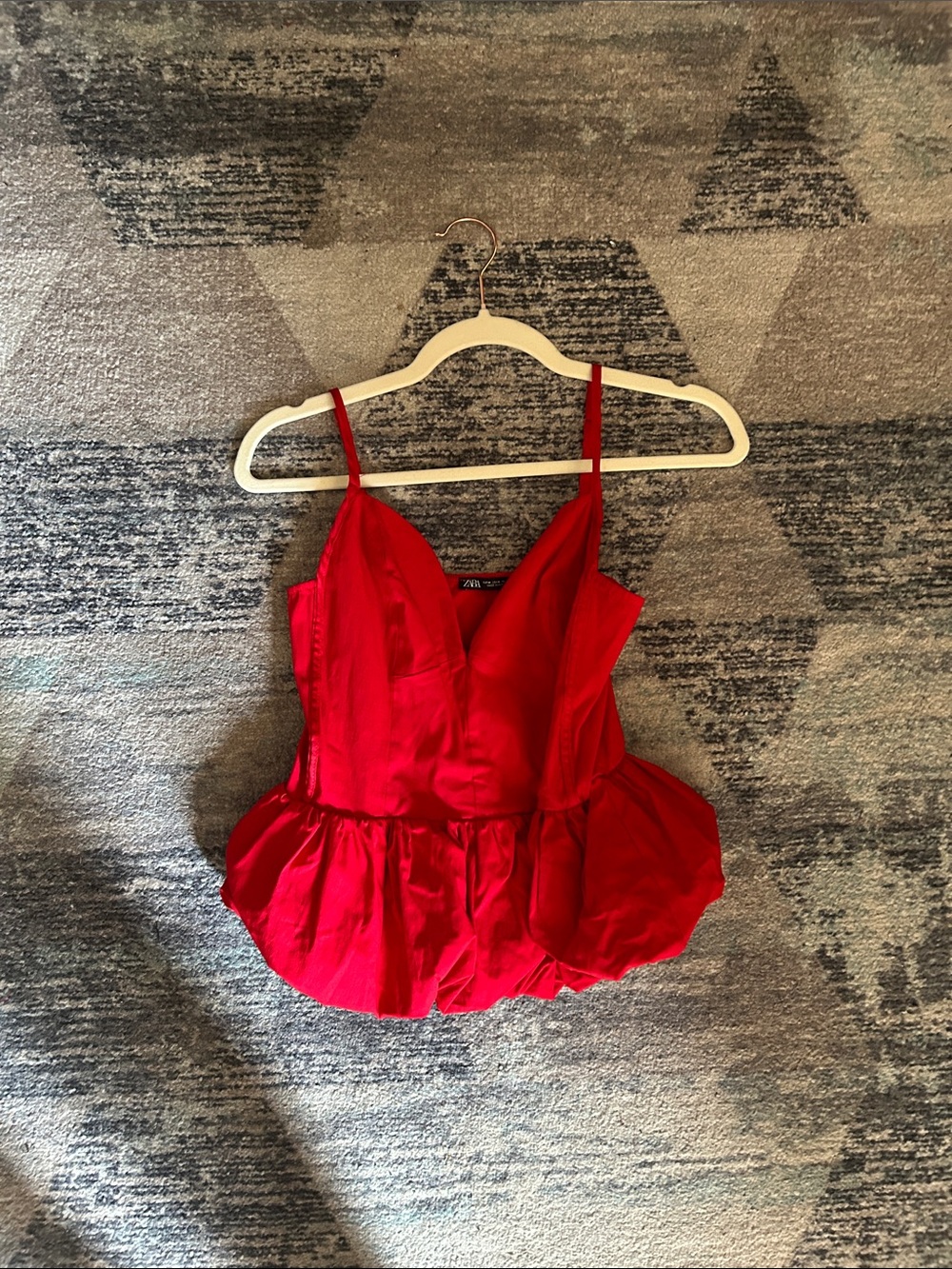 Zara Red Peplum Camisole Top